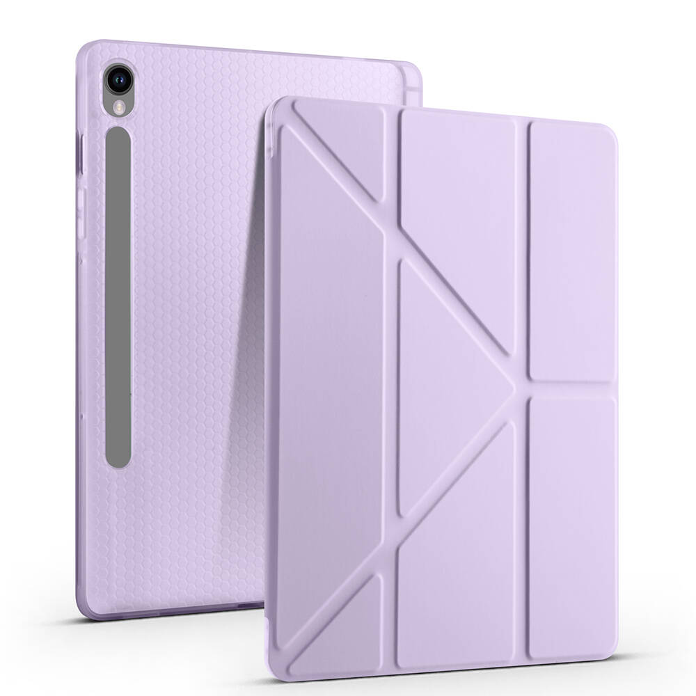 Galaxy Tab S9 FE Kılıf Zore Tri Folding Kalem Bölmeli Standlı Kılıf - 7