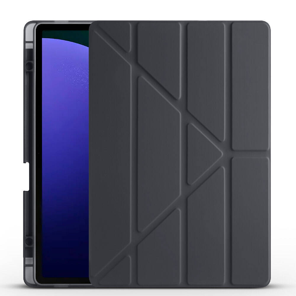 Galaxy Tab S9 FE Plus Kılıf Zore Tri Folding Kalem Bölmeli Standlı Kılıf - 12
