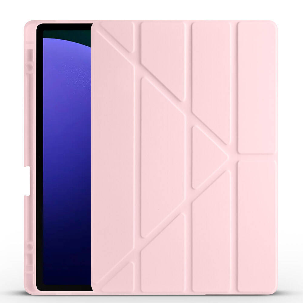 Galaxy Tab S9 FE Plus Kılıf Zore Tri Folding Kalem Bölmeli Standlı Kılıf - 9