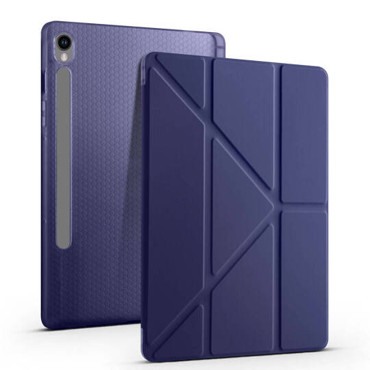 Galaxy Tab S9 Kılıf Zore Tri Folding Kalem Bölmeli Standlı Kılıf - 34