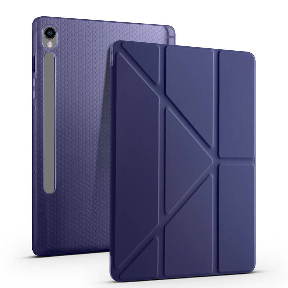 Galaxy Tab S9 Kılıf Zore Tri Folding Kalem Bölmeli Standlı Kılıf - 34