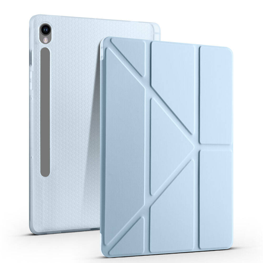 Galaxy Tab S9 Kılıf Zore Tri Folding Kalem Bölmeli Standlı Kılıf - 35