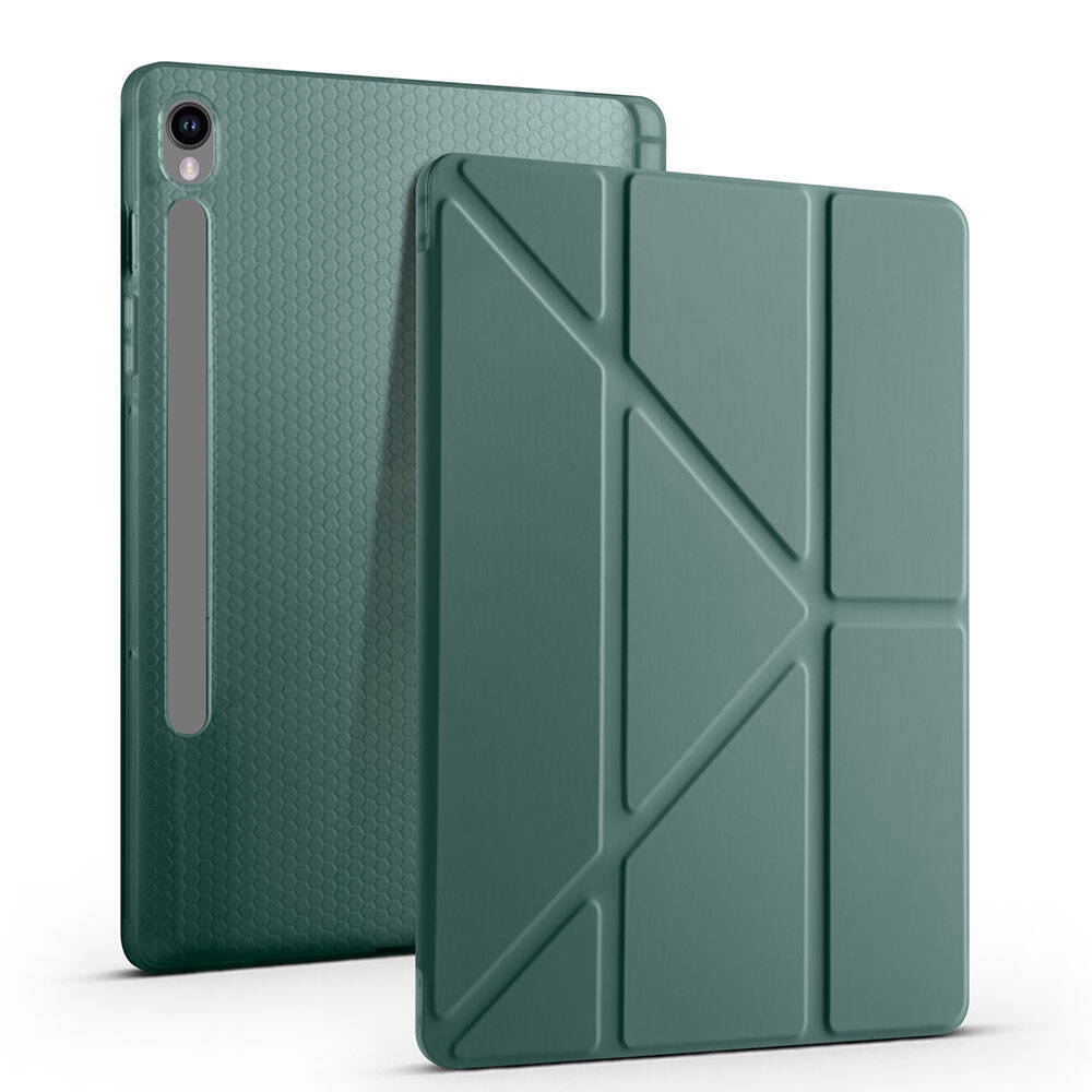 Galaxy Tab S9 Kılıf Zore Tri Folding Kalem Bölmeli Standlı Kılıf - 37