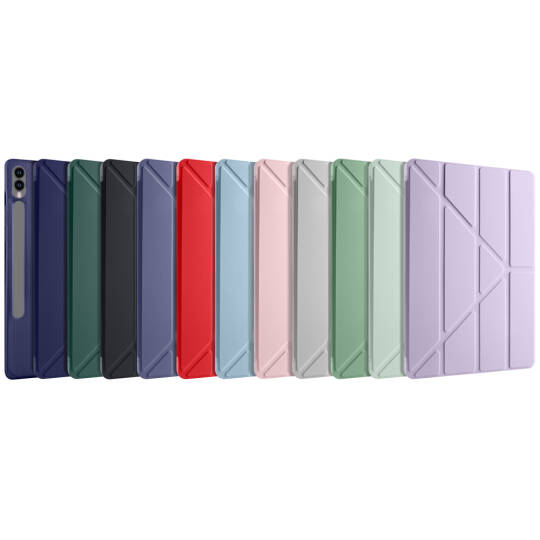 Galaxy Tab S9 Plus Kılıf Zore Tri Folding Kalem Bölmeli Standlı Kılıf - 24