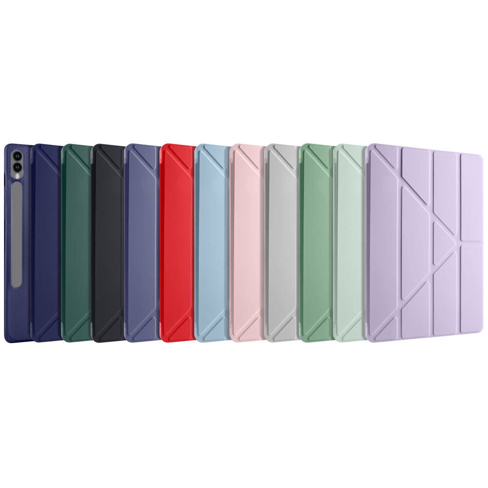 Galaxy Tab S9 Plus Kılıf Zore Tri Folding Kalem Bölmeli Standlı Kılıf - 24