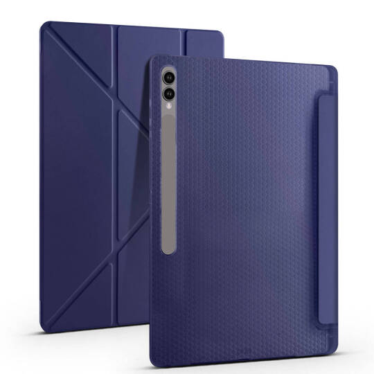 Galaxy Tab S9 Ultra Kılıf Zore Tri Folding Kalem Bölmeli Standlı Kılıf - 9
