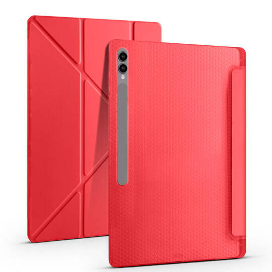 Galaxy Tab S9 Ultra Kılıf Zore Tri Folding Kalem Bölmeli Standlı Kılıf - 12