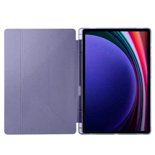 Galaxy Tab S9 Ultra Kılıf Zore Tri Folding Kalem Bölmeli Standlı Kılıf - 20