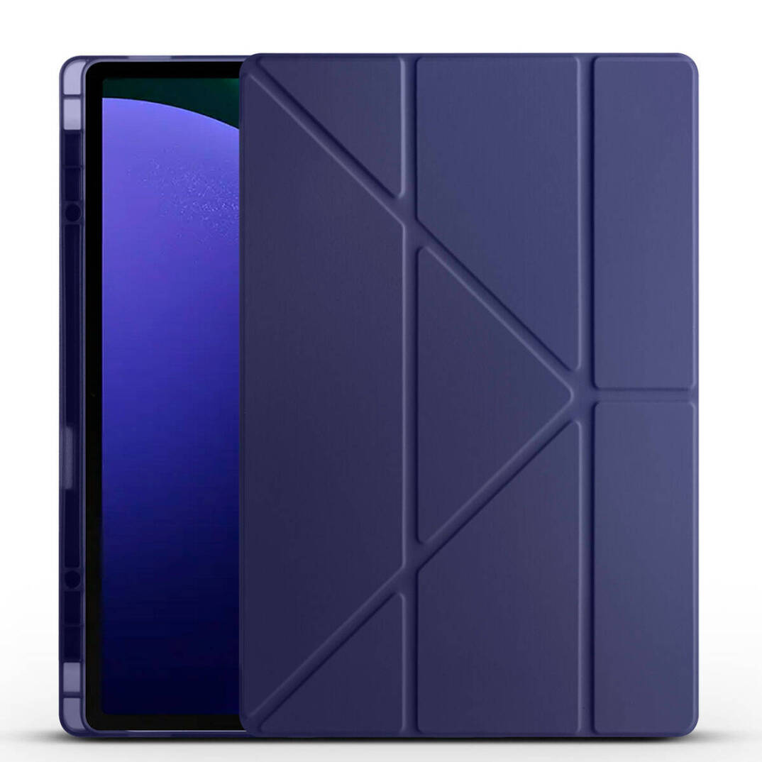 Galaxy Tab S9 Ultra Kılıf Zore Tri Folding Kalem Bölmeli Standlı Kılıf - 3