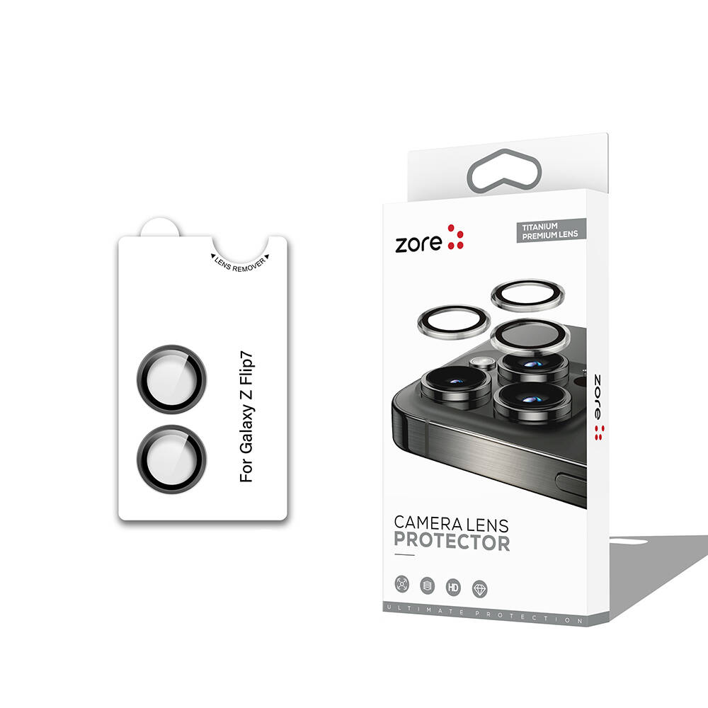 Galaxy Z Flip 7 Zore CL-12 Premium Safir Parmak İzi Bırakmayan Anti-Reflective Kamera Lens Koruyucu - 1
