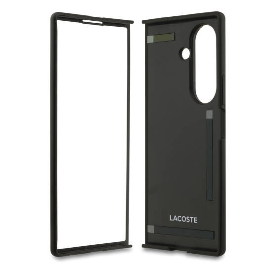 Galaxy Z Fold 7 Kılıf Lacoste Orjinal Lisanslı M-safe Şarj Özellikli Pike Desenli Arka Yüzey İkonik Timsah Metal Logolu Kapak - 15