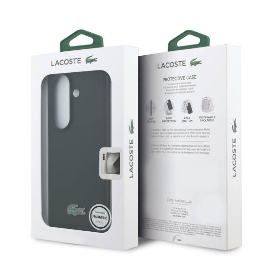 Galaxy Z Fold 7 Kılıf Lacoste Orjinal Lisanslı M-safe Şarj Özellikli Pike Desenli Arka Yüzey İkonik Timsah Metal Logolu Kapak - 17