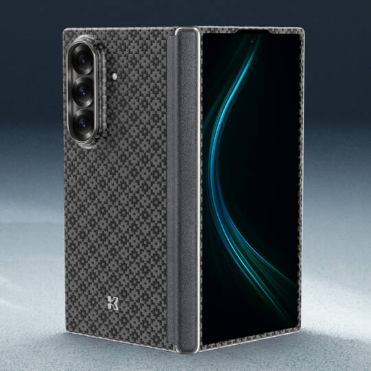 Galaxy Z Fold 7 Kılıf M-Safe Şarj Özellikli Benks ArmorAir ArmorGrid Serisi Kevlar Karbon Kapak - 6