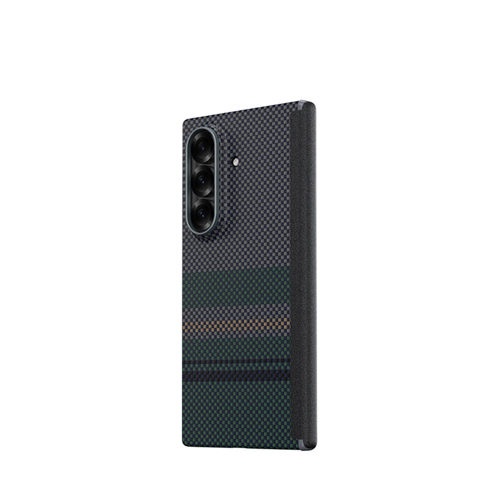 Galaxy Z Fold 7 Kılıf M-safe Şarj Özellikli Karbon Fiber Tasarımlı Benks Aurora ArmorAir Kevlar Kapak - 2