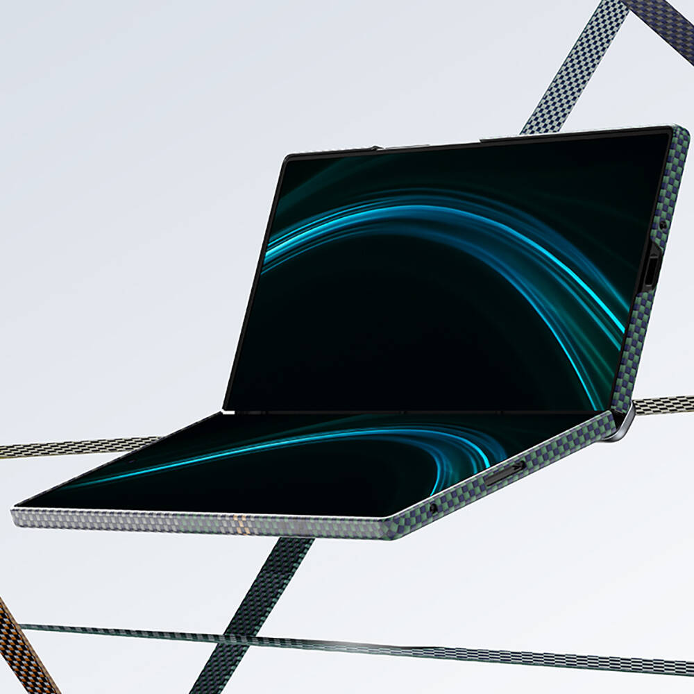 Galaxy Z Fold 7 Kılıf M-safe Şarj Özellikli Karbon Fiber Tasarımlı Benks Aurora ArmorAir Kevlar Kapak - 4