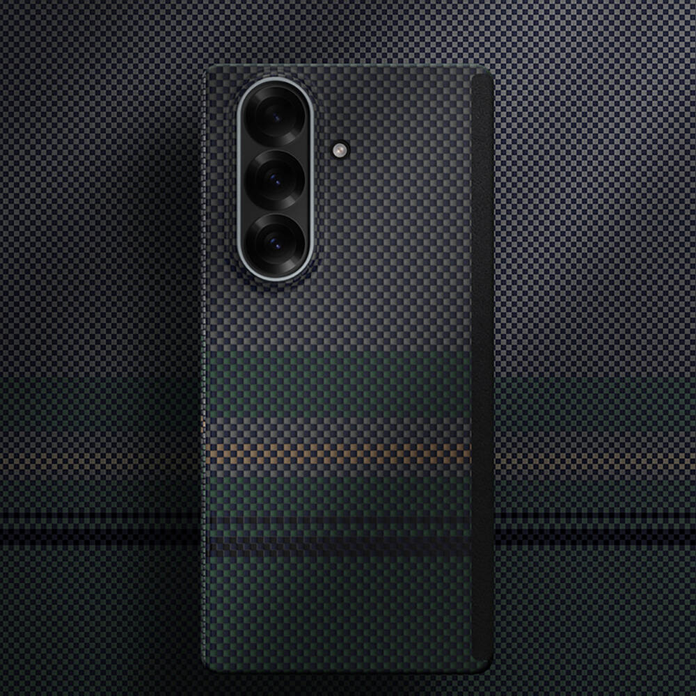 Galaxy Z Fold 7 Kılıf M-safe Şarj Özellikli Karbon Fiber Tasarımlı Benks Aurora ArmorAir Kevlar Kapak - 6
