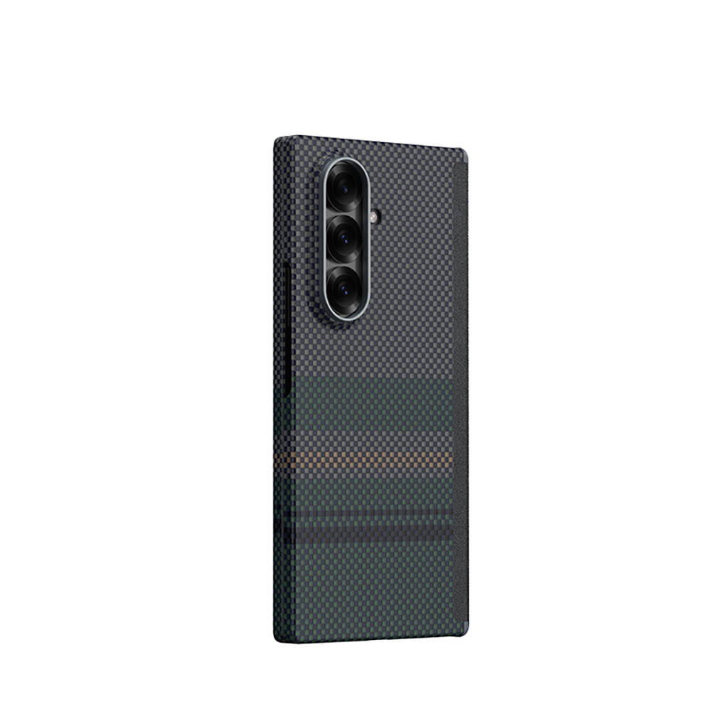 Galaxy Z Fold 7 Kılıf M-safe Şarj Özellikli Karbon Fiber Tasarımlı Benks Aurora ArmorAir Kevlar Kapak - 1