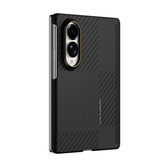 Galaxy Z Fold 8 Kılıf M-safe Şarj Özellikli Metal Kamera Çerçeveli Raptic Aramid SkinPro Serisi Karbon Kapak - 5