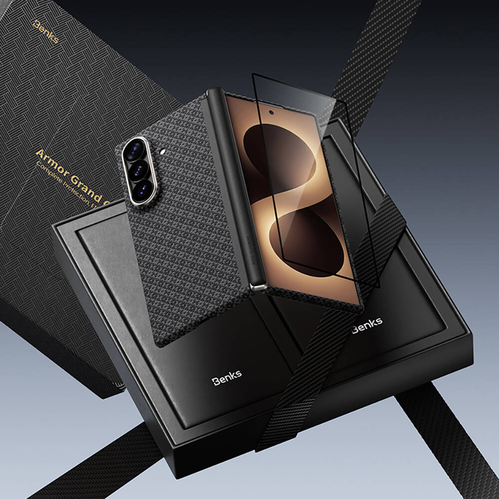 Galaxy Z Fold 8 Ultra Benks ArmorAir ArmorGrid Grand Combo Üçlü Aksesuar Seti (Ön Arka Kevlar Karbon Kapak + Ekran Koruyucu) - 21