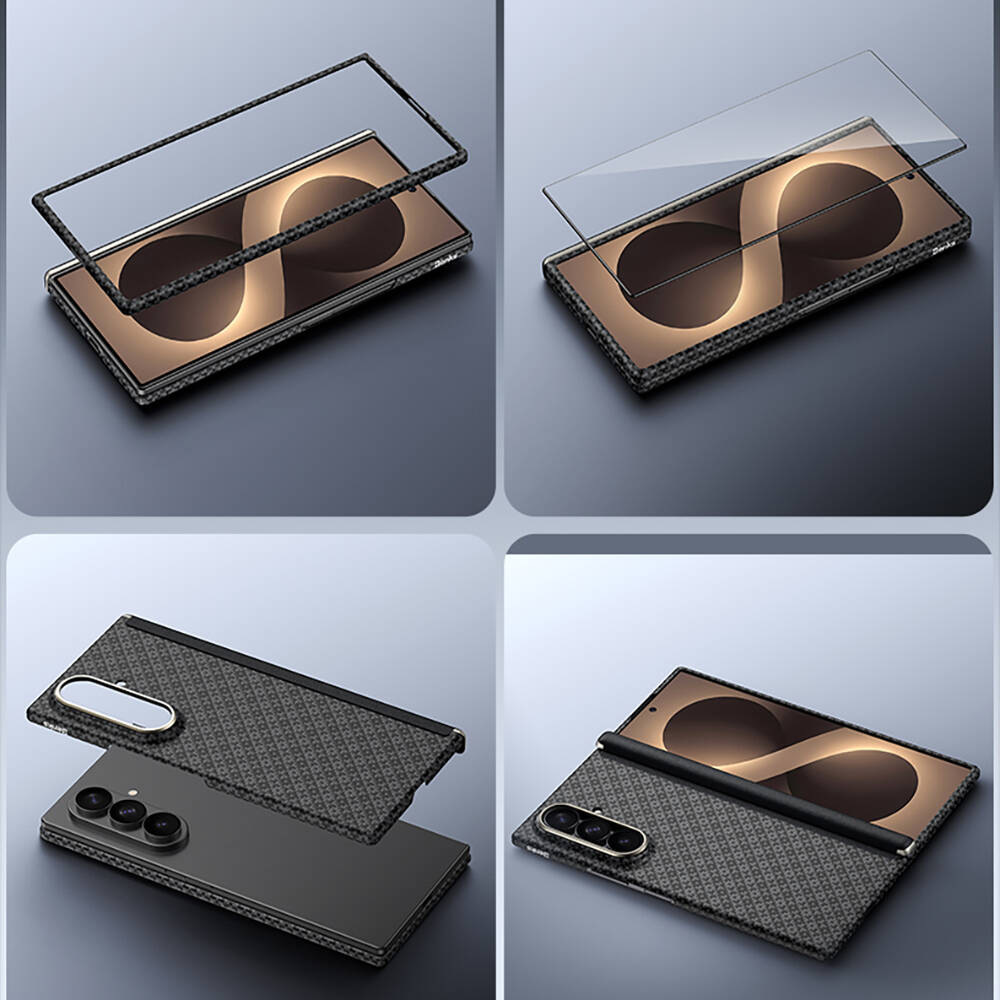 Galaxy Z Fold 8 Ultra Benks ArmorAir ArmorGrid Grand Combo Üçlü Aksesuar Seti (Ön Arka Kevlar Karbon Kapak + Ekran Koruyucu) - 24