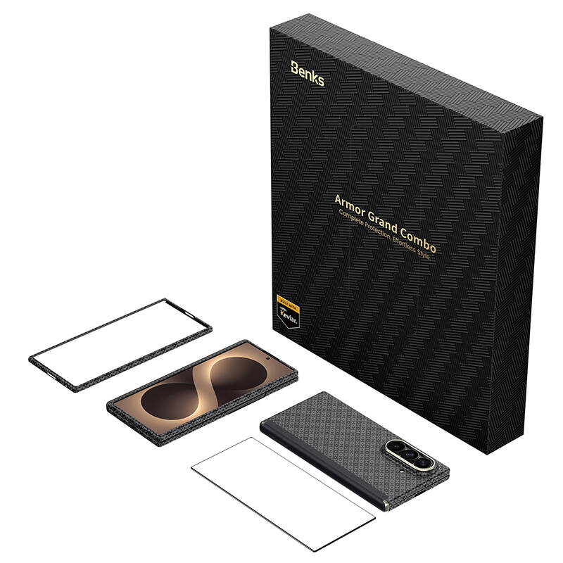 Galaxy Z Fold 8 Ultra Benks ArmorAir ArmorGrid Grand Combo Üçlü Aksesuar Seti (Ön Arka Kevlar Karbon Kapak + Ekran Koruyucu) - 31