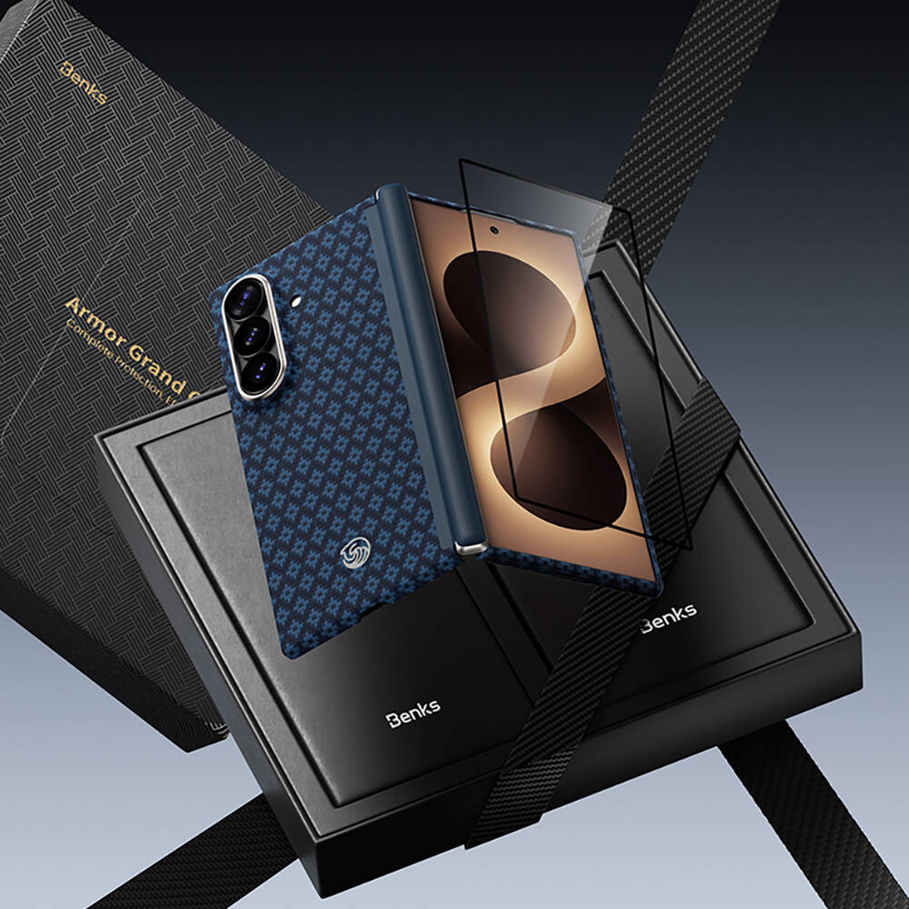 Galaxy Z Fold 8 Ultra Benks ArmorAir ArmorGrid Grand Combo Üçlü Aksesuar Seti (Ön Arka Kevlar Karbon Kapak + Ekran Koruyucu) - 4