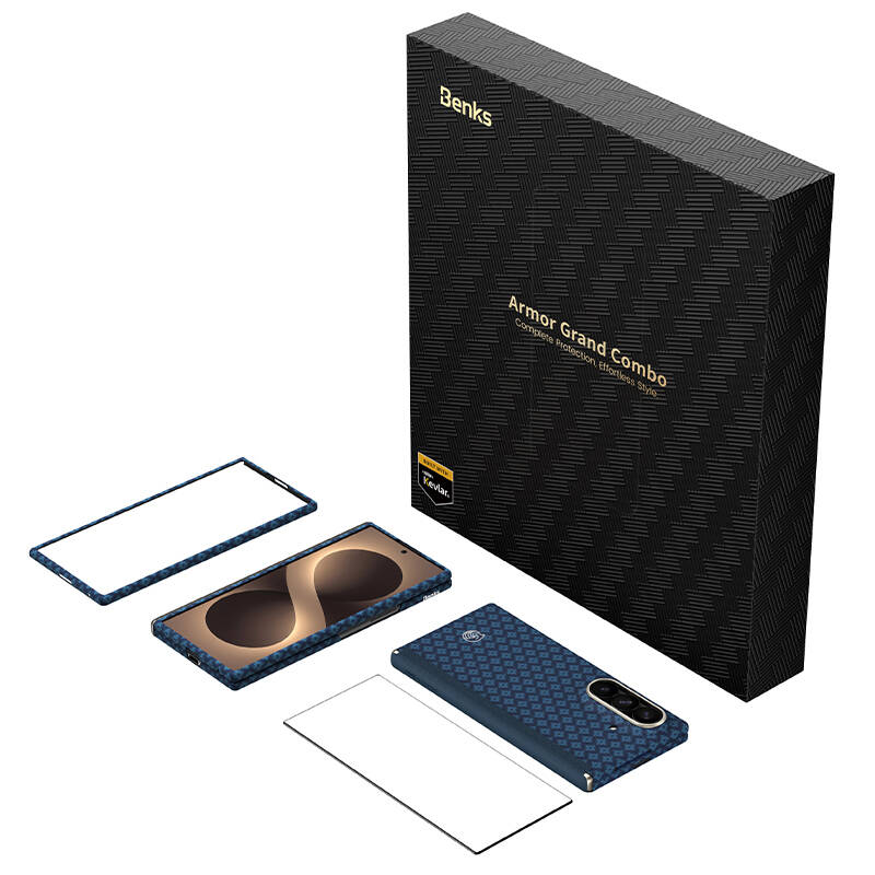 Galaxy Z Fold 8 Ultra Benks ArmorAir ArmorGrid Grand Combo Üçlü Aksesuar Seti (Ön Arka Kevlar Karbon Kapak + Ekran Koruyucu) - 14