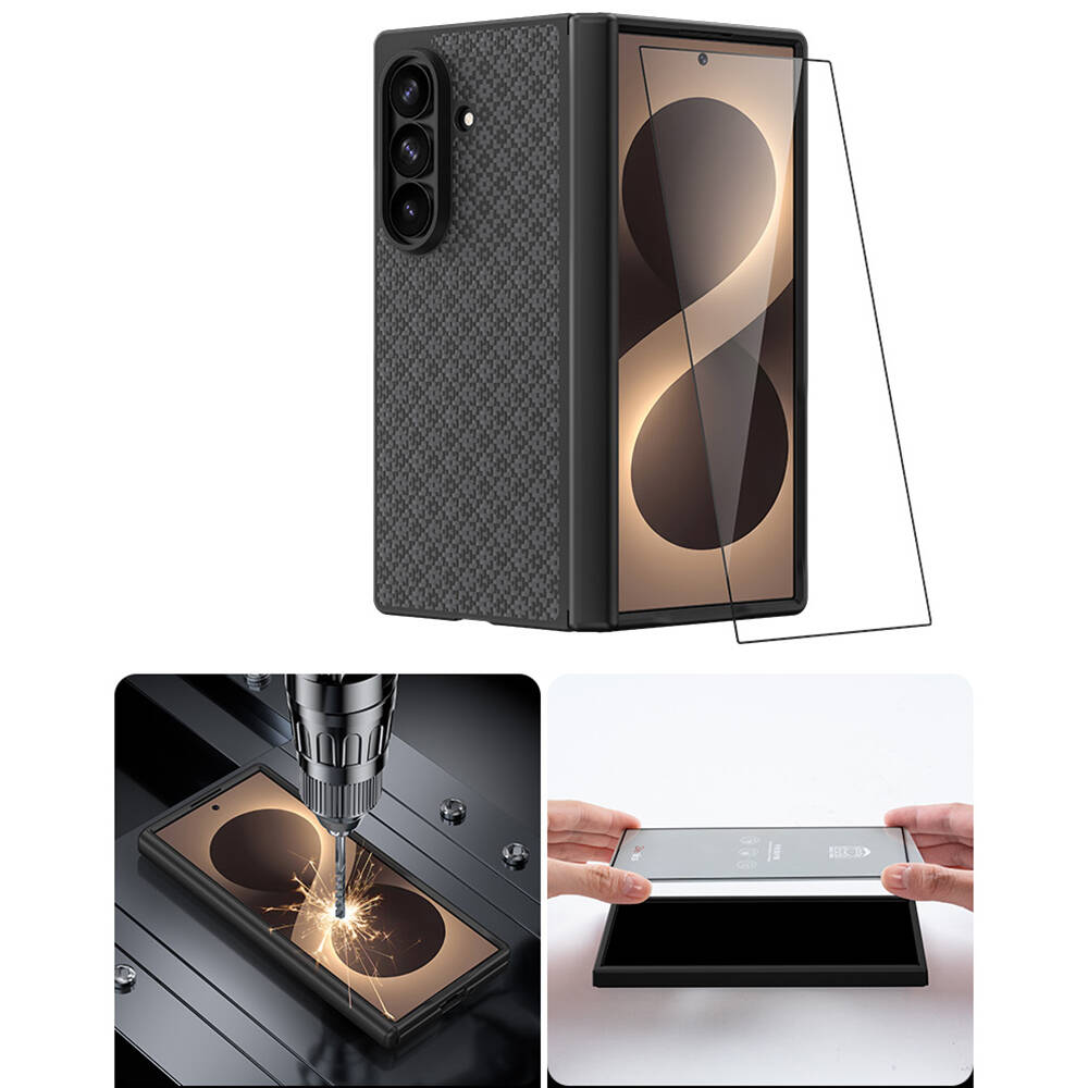 Galaxy Z Fold 8 Ultra Benks ArmorPro ArmorGrid Grand Combo Üçlü Aksesuar Seti (Ön Arka Kevlar Karbon Kapak + Ekran Koruyucu) - 21