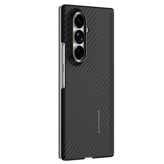 Galaxy Z Fold 8 Ultra Kılıf M-safe Şarj Özellikli Metal Kamera Çerçeveli Raptic Aramid SkinPro Serisi Karbon Kapak - 3