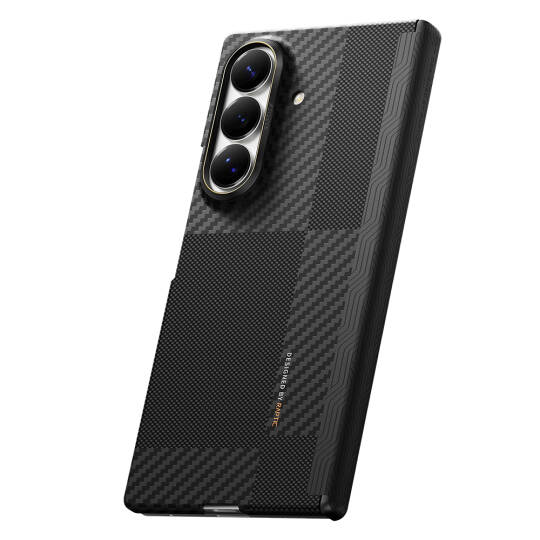 Galaxy Z Fold 8 Ultra Kılıf M-safe Şarj Özellikli Metal Kamera Çerçeveli Raptic Aramid SkinPro Serisi Karbon Kapak - 4