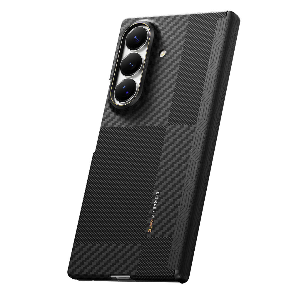 Galaxy Z Fold 8 Ultra Kılıf M-safe Şarj Özellikli Metal Kamera Çerçeveli Raptic Aramid SkinPro Serisi Karbon Kapak - 4