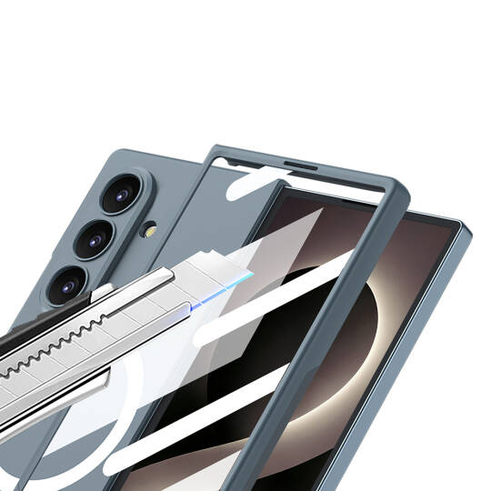 Galaxy Z Fold 8 Ultra Kılıf Wireless Şarj Özellikli Zore Kıpta M-safe Kapak - 6
