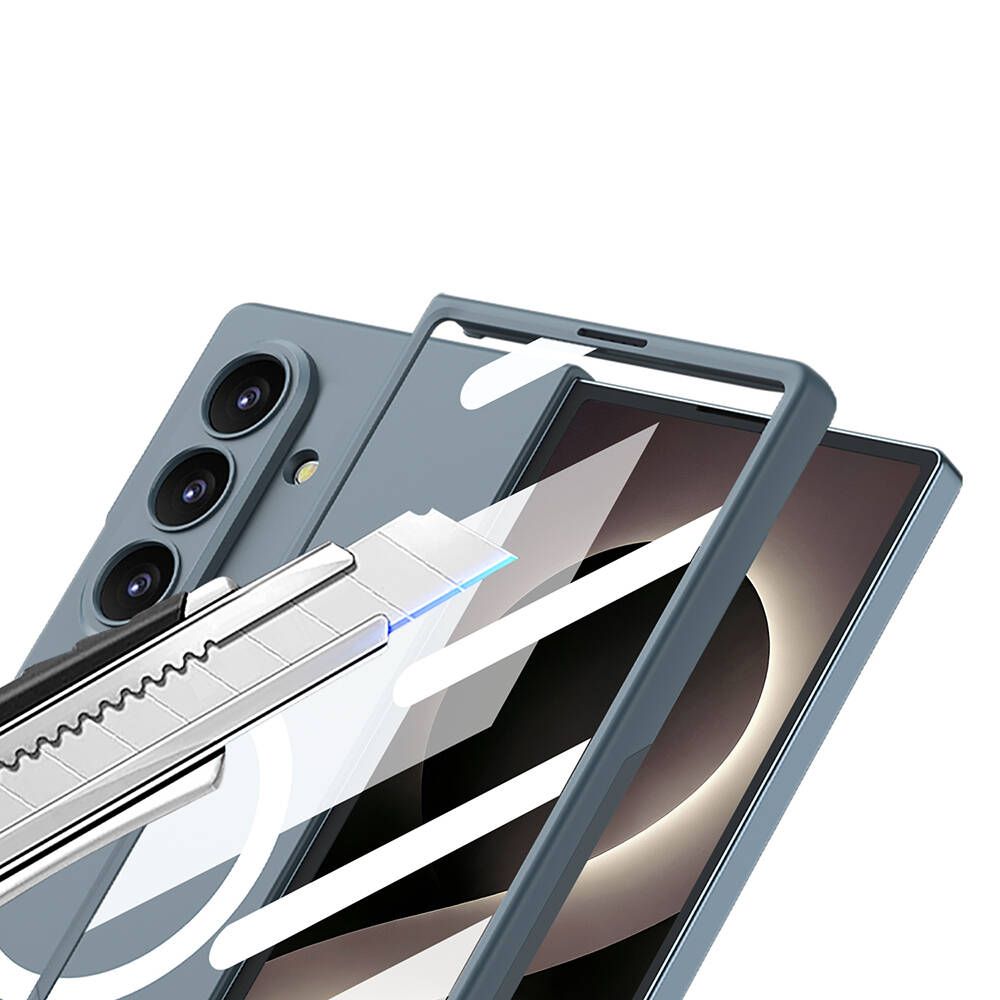 Galaxy Z Fold 8 Ultra Kılıf Wireless Şarj Özellikli Zore Kıpta M-safe Kapak - 6
