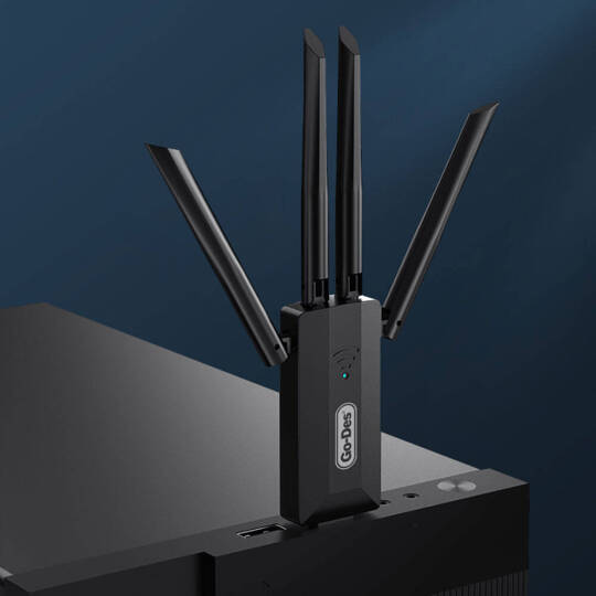 Go Des GD-BT318 Çift Bantlı 1200m 300Mbps 4 Antenli Kablosuz İnternet Sağlayıcı USB WiFi Adaptör - 9