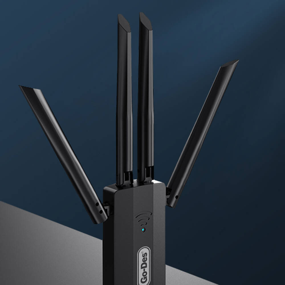 Go Des GD-BT318 Çift Bantlı 1200m 300Mbps 4 Antenli Kablosuz İnternet Sağlayıcı USB WiFi Adaptör - 13