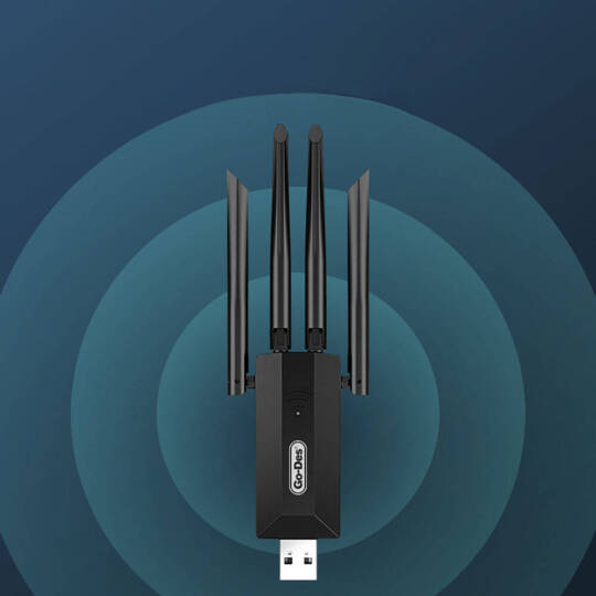 Go Des GD-BT318 Çift Bantlı 1200m 300Mbps 4 Antenli Kablosuz İnternet Sağlayıcı USB WiFi Adaptör - 14