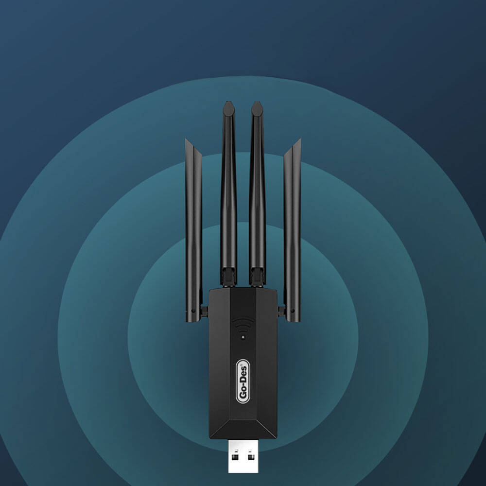 Go Des GD-BT318 Çift Bantlı 1200m 300Mbps 4 Antenli Kablosuz İnternet Sağlayıcı USB WiFi Adaptör - 14