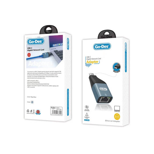 Go Des GD-CT061 RJ45 to Type-C Ethernet Dönüştürücü OTG 100Mbps - 3