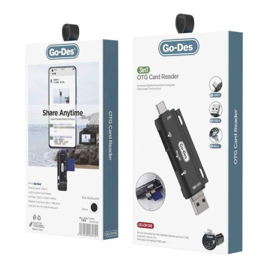 Go Des GD-DK108 3 in 1 OTG Hafıza Kart Okuyucu - 4