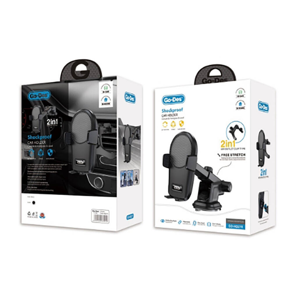 Go Des GD-HD211 2 in 1 Araç Telefon Tutucu - 4