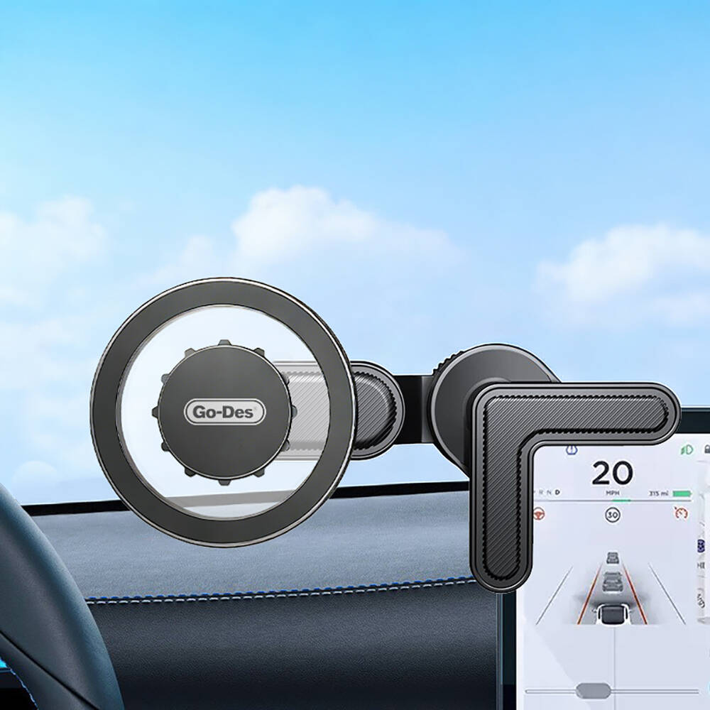 Go Des GD-HD341 V Köşeli Ayarlanabilir Magnetik Araç İçi Telefon Tutucu - 2