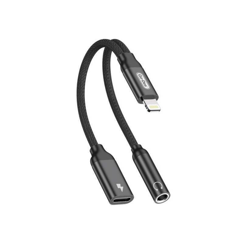 Go Des GD-UC076 3.5mm Jack Girişli Lightning 2in1 Şarj ve Ses Kablosu - 1