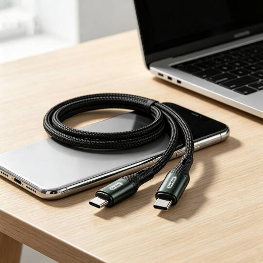 Go Des GD-UC575 Type-C to Type-C PD Örgü Tasarımlı Hızlı Şarj Özellikli Data ve Şarj Kablosu 40W 3M - 5