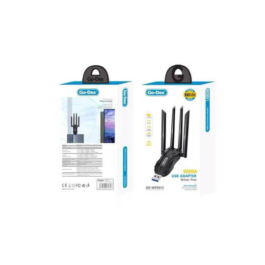 Go-Des GD-WPS015 Wi-Fi USB Adaptörü 900Mbps - 4