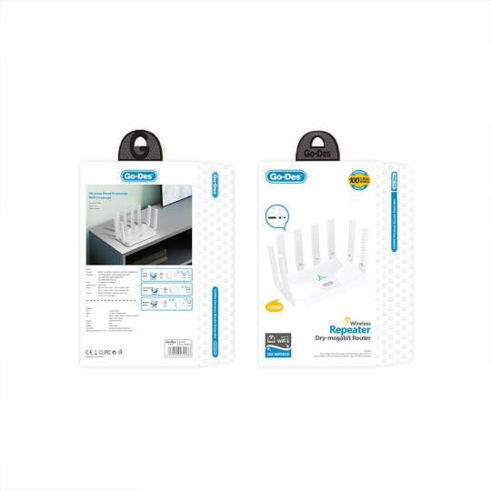 Go Des GD-WPS018 1200m 8 Antenli 5GHz WiFi Sinyal Güçlendirici Router - 8