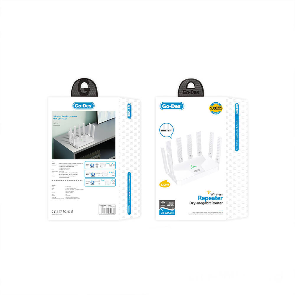 Go Des GD-WPS018 1200m 8 Antenli 5GHz WiFi Sinyal Güçlendirici Router - 8