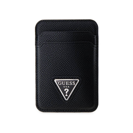 Guess Orjinal Lisanslı 2 Hazneli Üçgen Logolu Deri Magnetik Kartlık - 5
