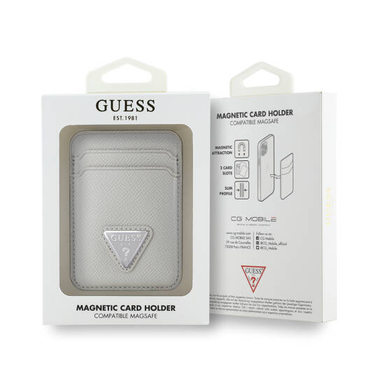Guess Orjinal Lisanslı 2 Hazneli Üçgen Logolu Deri Magnetik Kartlık - 11