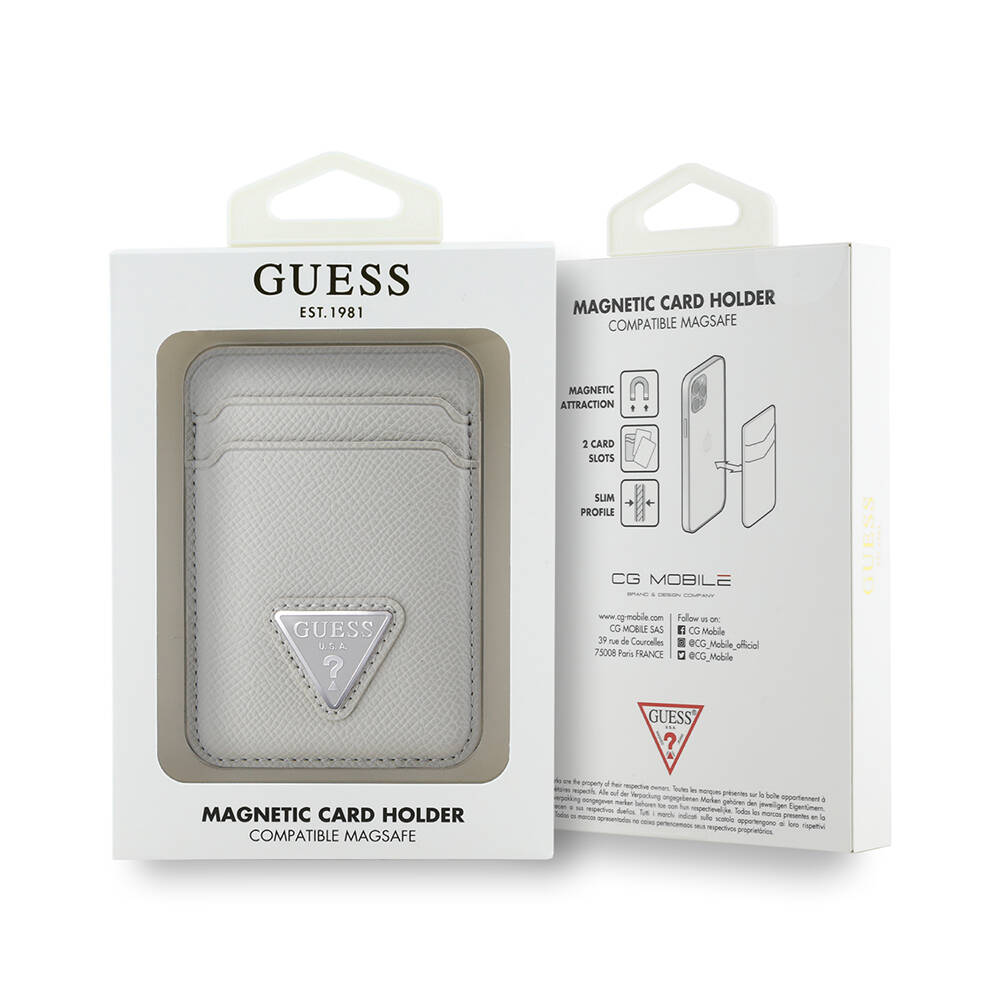 Guess Orjinal Lisanslı 2 Hazneli Üçgen Logolu Deri Magnetik Kartlık - 11