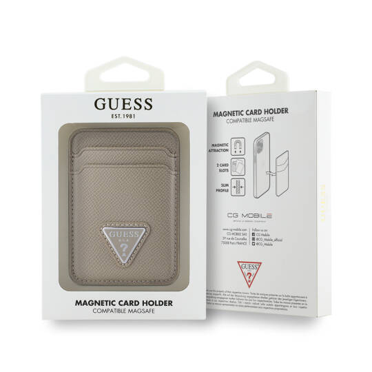 Guess Orjinal Lisanslı 2 Hazneli Üçgen Logolu Deri Magnetik Kartlık - 14